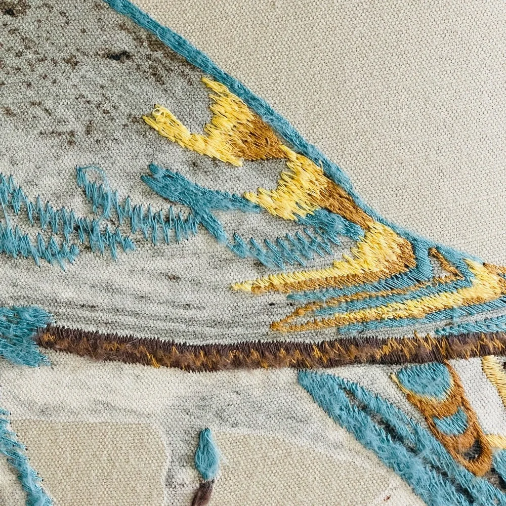 POTTERY BARN SCIENTIFIC BIRD EMBROIDERED THROW PILLOW INSERT 20x20.